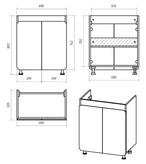 Напольная тумба под раковину Misty Чегет 65см белый